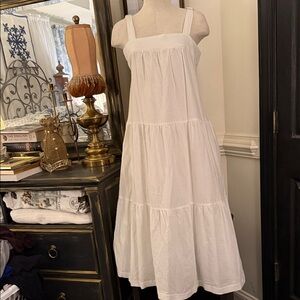 White Tiered Sundress with Square Neck